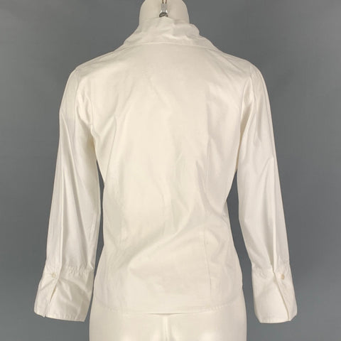 ANNE FONTAINE Taille 6 Chemisier uni en coton blanc manches 3/4