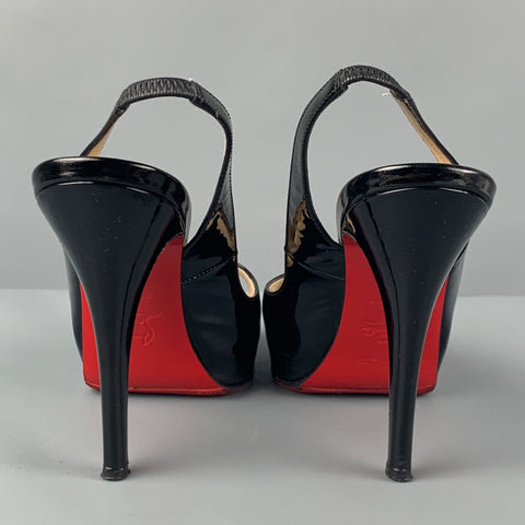 CHRISTIAN LOUBOUTIN Talla 6 Zapatos de tacón sin cordones de charol negro
