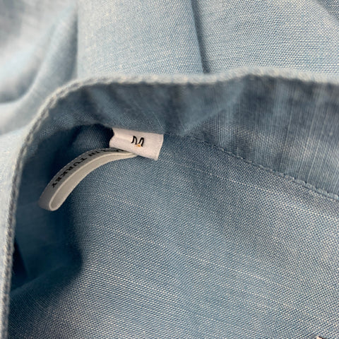 SANDRO Size M Light Blue Cotton Henley Long Sleeve Shirt