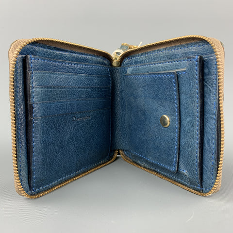 DAMASQUINA Patchwork Navy & Blue Leather Wallet