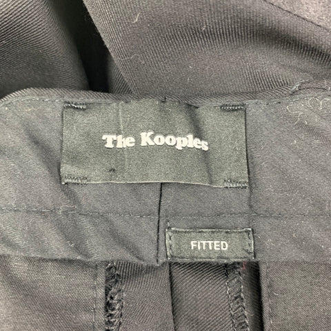 THE KOOPLES Size 36 Black Wool Peak Lapel Fitted Tuxedo Suit