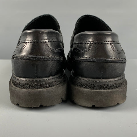 GIULIANO GALIANO Size 10 Black Solid Leather Slip On Loafers