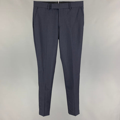 THE KOOPLES Taille 28 Pantalon habillé en laine mohair bleu marine avec braguette zippée