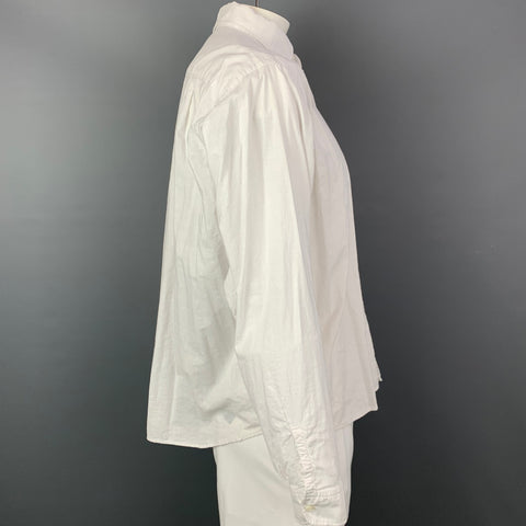 45rpm Size XL White Cotton One Pocket Long Sleeve Shirt
