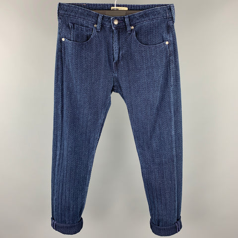 LEVI'S MADE & CRAFTED Tack Slim Size 31 Navy Textured Cotton Zip Fly Jeans