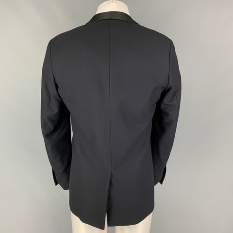 SANDRO Size 40 Black Wool Tuxedo Sport Coat