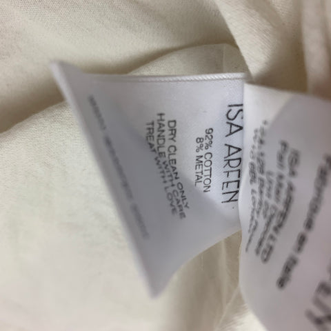 ISA ARFEN Taille 6 Blouse trapèze froissée en mélange de coton crème