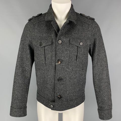 NEIL BARRETT Talla 38 Chaqueta ajustada con botones de lana gris