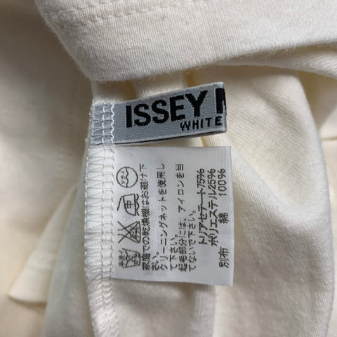 ISSEY MIYAKE Size S Cream Acetate Polyester Mock Neck Casual Top