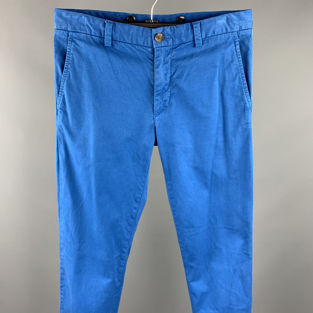 BROOKS BROTHERS Size 31 Blue Cotton Zip Fly Casual Pants