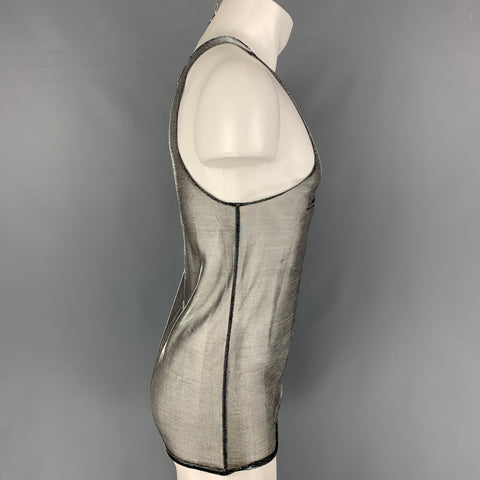 LUDOVIC DE SAINT SERNIN Size L Silver Metallic Viscose Tank Top