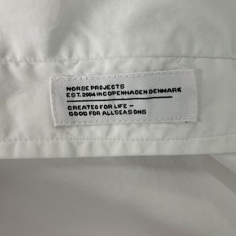 NORSE PROJECTS Taille M Chemise à manches longues boutonnée en coton uni blanc