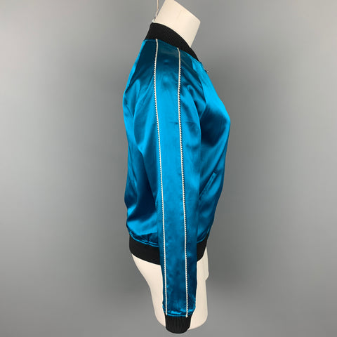 CEREMONIA DE APERTURA Talla XS Chaqueta Reversible Seda Aqua Seda
