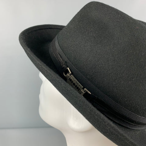 JOHN RICHMOND Black Wool Felt Razor Blade Hat