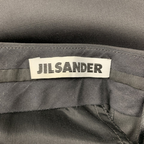 JIL SANDER Size 6 Slate Virgin Wool Straight Leg Dress Pants
