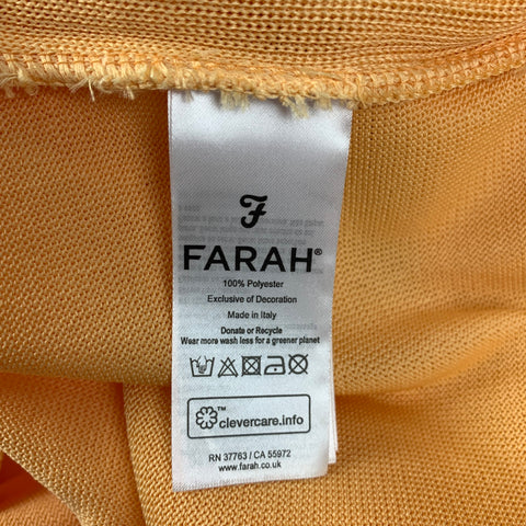 FARAH x BIANCA SAUNDERS Size XL Orange Knitted Polyester Open Collar Gibbs  Polo