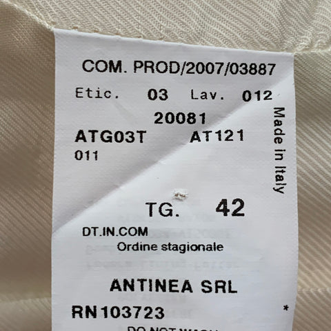 ARMANI COLLEZIONI Talla 6 Crema Seersucker Seda / Viscosa Chaqueta con botones