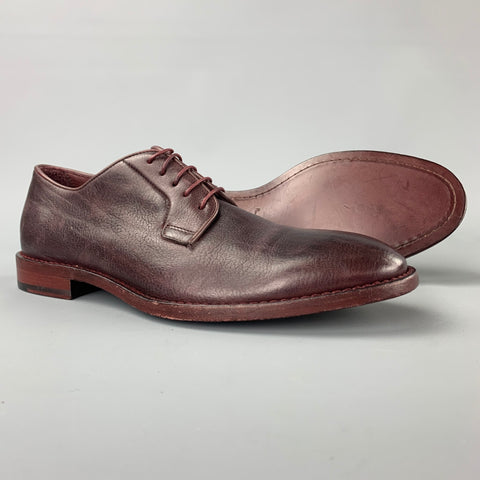 PAUL SMITH Size 8 Burgundy Antique Leather Lace Up Flexible Travel Shoes