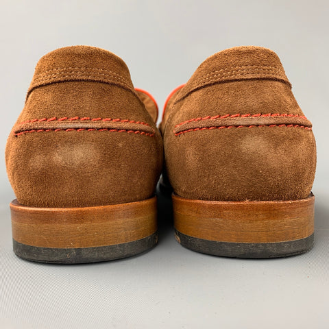 PS by PAUL SMITH Size 12 Tan Suede Contrast Stitch Slip On Teddy Loafers
