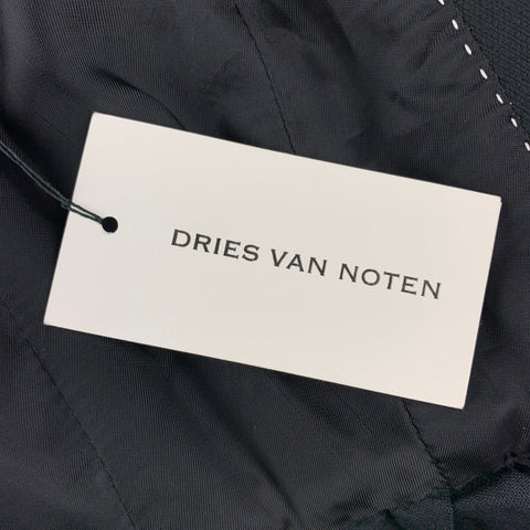 DRIES VAN NOTEN Size 6 Black Beaded Cotton / Linen Vest