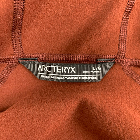 ARCTERYX Size L Brown Polyester Adahy Hoody Sweatshirt