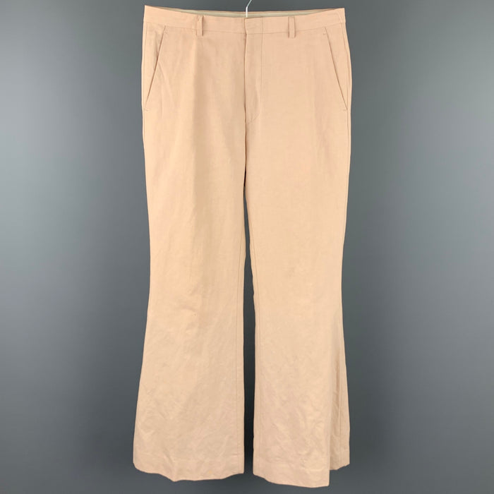 GUCCI Size 32 Beige Cotton Wide Leg Casual Pants