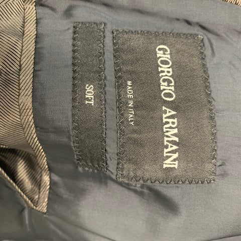 GIORGIO ARMANI Size 46 Navy Velvet Viscose Blend Notch Lapel Sport Coat