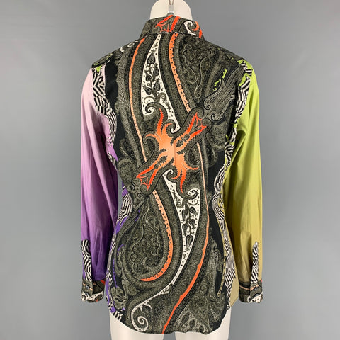 ETRO Size 8 Multi-Color Paisley Long Sleeve Blouse