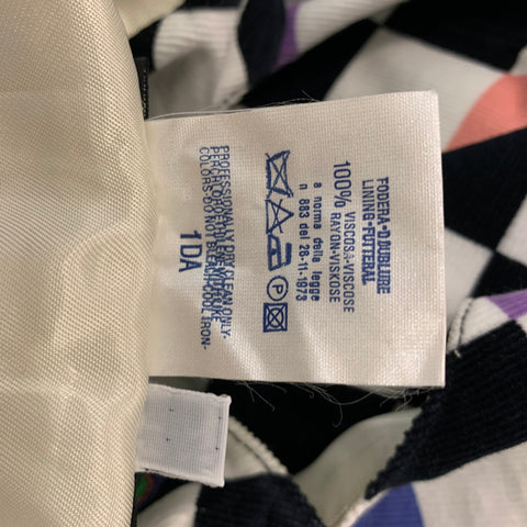 VERSUS by GIANNI VERSACE Size 42 Black White Checkered Cotton Vest