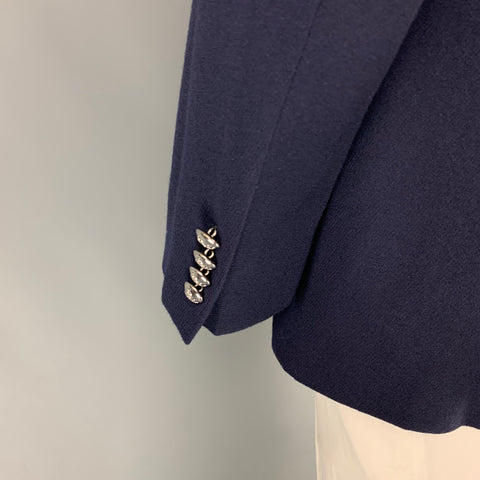 POLO by RALPH LAUREN Size 44 Regular Navy Virgin Wool Notch Lapel Sport Coat