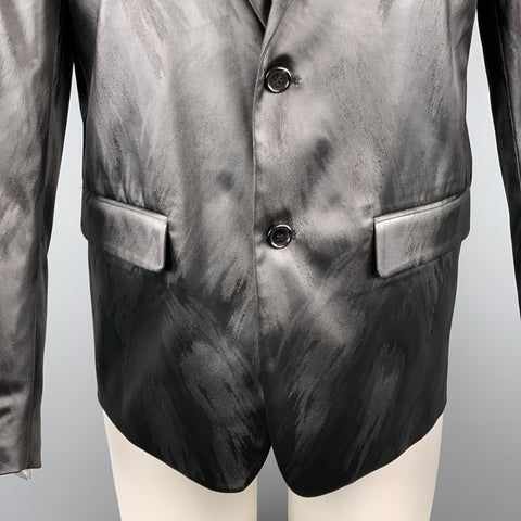 JUST CAVALLI Taille 40 Manteau de sport à revers cranté à imprimé animal métallisé