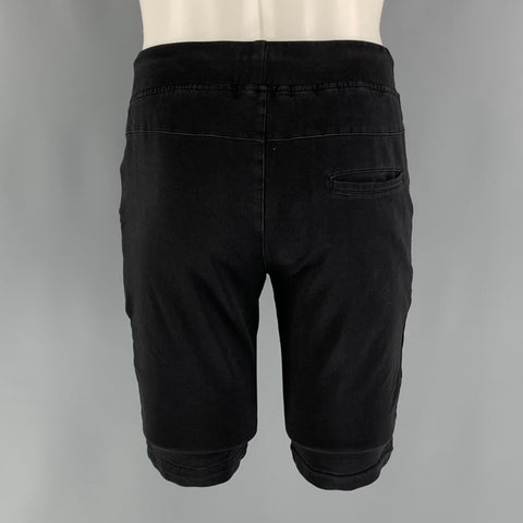 VERSACE Size L Black Cotton Spandex Drawstring Shorts