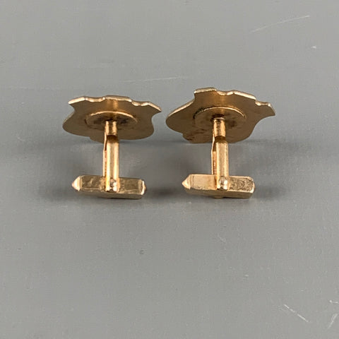 SWANK Navy Gold Crest Metal Cuff Links