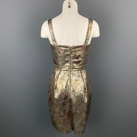 BURBERRY PRORSUM Vestido tubo de poliéster con lentejuelas doradas talla 4