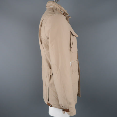 RALPH LAUREN S Khaki Nylon Zip & Snaps Jacket
