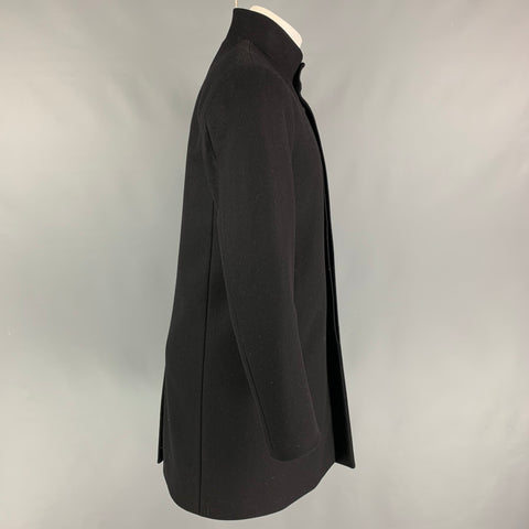 THEORY Size M Black Wool Blend Hidden Buttons Coat