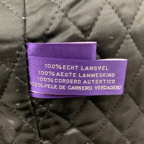 RALPH LAUREN Purple Label Size XL Size 44 Black Lambskin Bomber Jacket