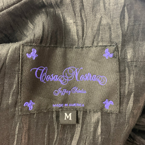 COSA NOSTRA Taille M Veste froissée en mélange de soie noire