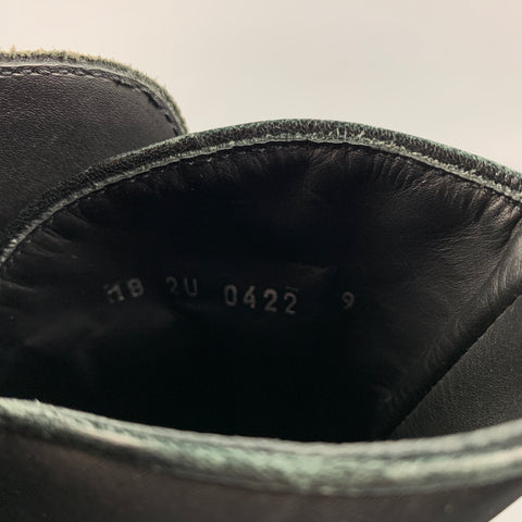PRADA Size 10 Black Leather Ankle Strap Boots