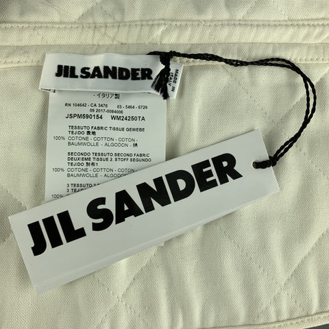 JIL SANDER Resort 2018 Size 2 Cream Quilted Cotton D Loop Corset Belt
