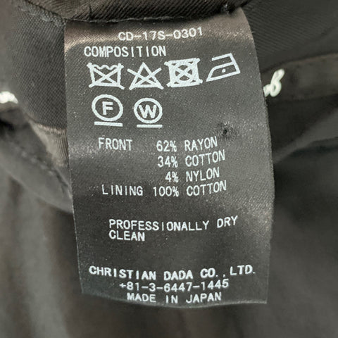 CHRISTIAN DADA Chest Size 34 Size 34 Black Rayon Blend Hooded Coat