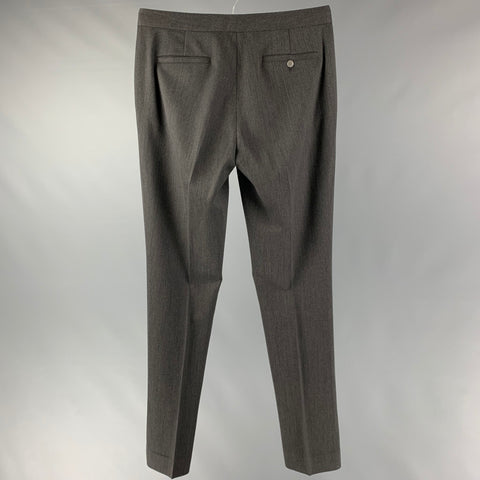 RALPH LAUREN BLACK LABEL Size 10 Grey Wool &  Elastane Dress Pants