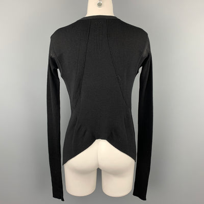 RICK OWENS VICIOUS S/S 14 Size M Black Knitted Virgin Wool Asymmetrical Cardigan
