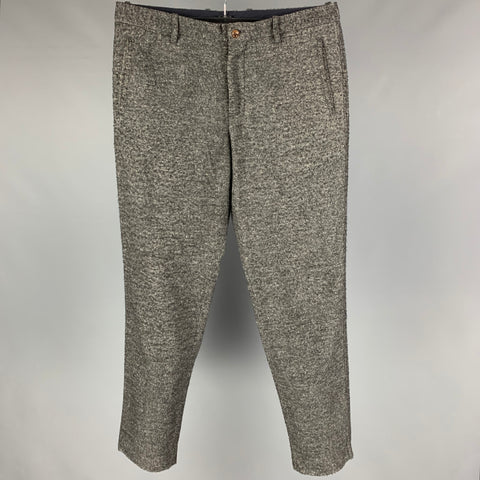 ADAM KIMMEL Size L Grey Heather Cotton Blend Flat Front Casual Pants
