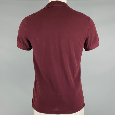 J.LINDEBERG Size M Burgundy Logo Cotton Polo