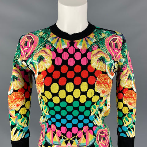 MARY KATRANTZOU Size S Black Multicolour Viscose Elastine Jacquard Pullover