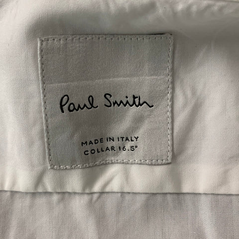 PAUL SMITH Size L Solid Cotton Button Up White Long Sleeve Shirt
