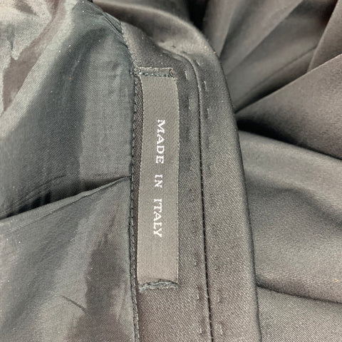 EMPORIO ARMANI Size 40 Black Virgin Wool / Polyamide Peak Lapel Suit