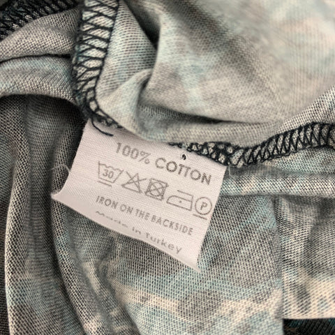 DRIES VAN NOTEN SS 19 Size S Multi-Color Blue Graphic Cotton Crew-Neck T-shirt