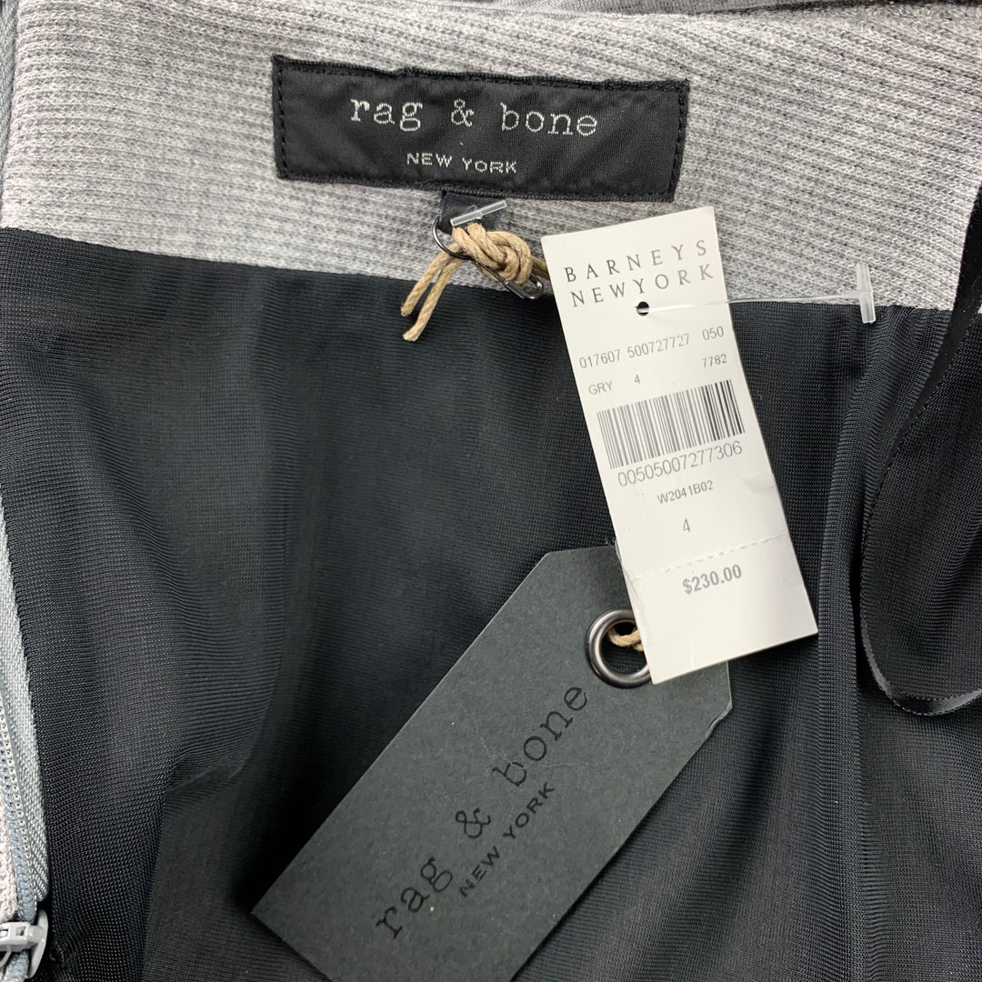 RAG &amp; BONE Taille 4 Jupe froncée en jersey gris chiné et mélange de lyocell